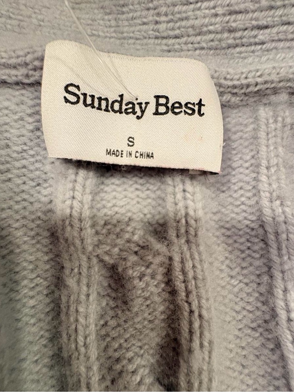 Sunday Best Light Gray Cable Knit Button Cardigan - Picture 2 of 2